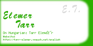 elemer tarr business card
